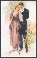 Artist Signed Corbella Glamour Couple Lady UNGLUED serie 225-6 postcard HR2852 – fronte