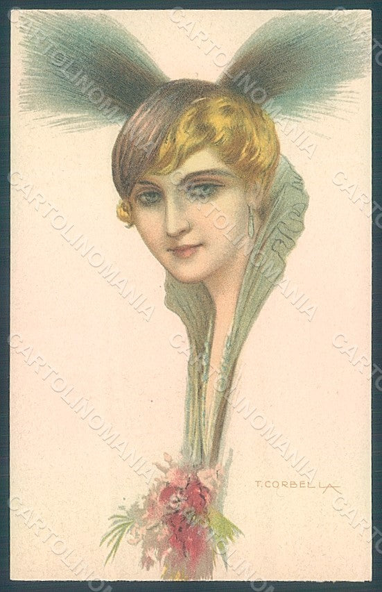 Artist Signed Corbella Glamour Fashion Lady Heat serie 118-1 postcard HR2858 – fronte