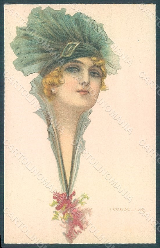 Artist Signed Corbella Glamour Fashion Lady Heat serie 118-6 postcard HR2863 – fronte