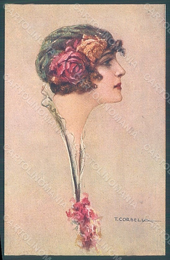 Artist Signed Corbella Glamour Fashion Lady Heat serie 118-4 postcard HR2866 – fronte