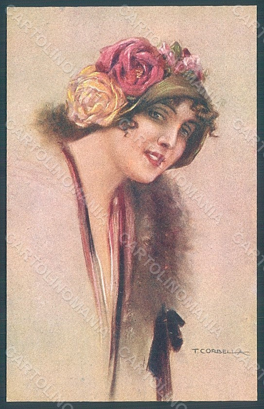 Artist Signed Corbella Glamour Fashion Lady Heat serie 118-3 postcard HR2867 – fronte