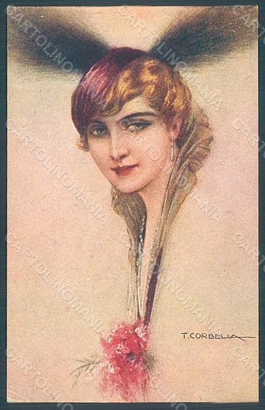 Artist Signed Corbella Glamour Fashion Lady Heat serie 118-1 postcard HR2869 – fronte