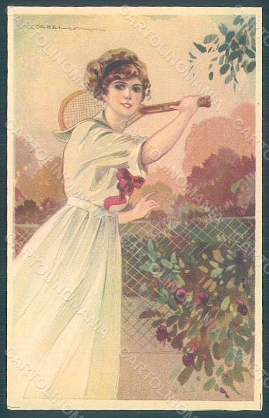 Artist Signed Corbella Tennis Lady Sport serie 316-5 postcard HR2874 – fronte