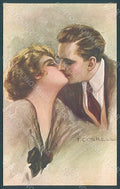 Artist Signed Corbella Glamour Kissing Couple Lady serie 334-5 postcard HR2883 – fronte