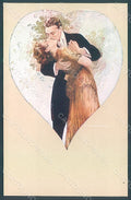 Artist Signed Corbella Glamour Fashion Couple Lady serie 224-2 postcard HR2889 – fronte
