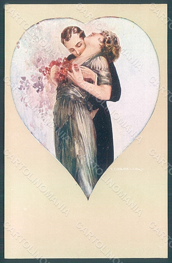 Artist Signed Corbella Glamour Fashion Couple Lady serie 224-5 postcard HR2892 – fronte