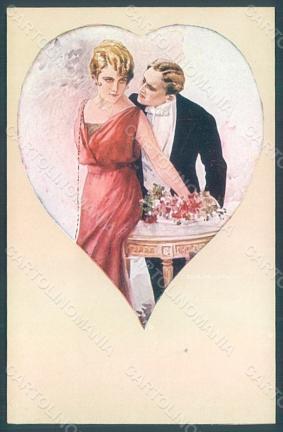 Artist Signed Corbella Glamour Fashion Couple Lady serie 224-6 postcard HR2893 – fronte