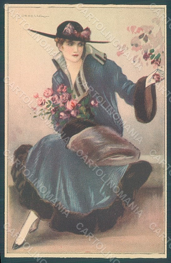 Artist Signed Corbella Glamour Fashion Lady Heat serie 203-3 postcard HR2896 – fronte