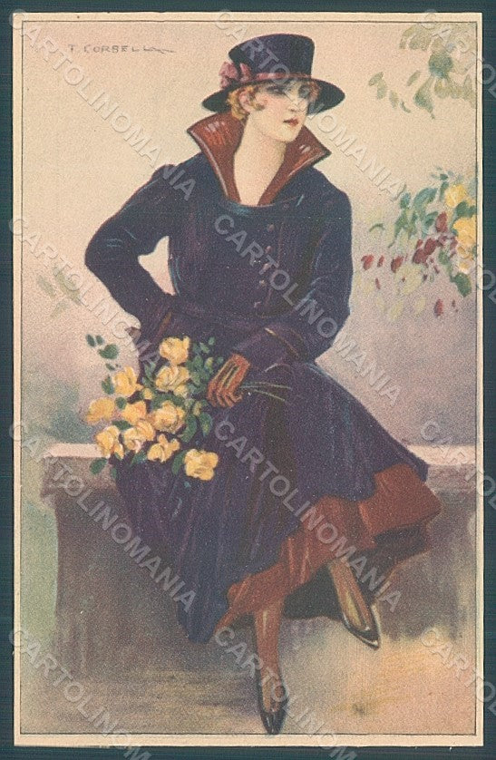 Artist Signed Corbella Glamour Fashion Lady Heat serie 203-5 postcard HR2898 – fronte