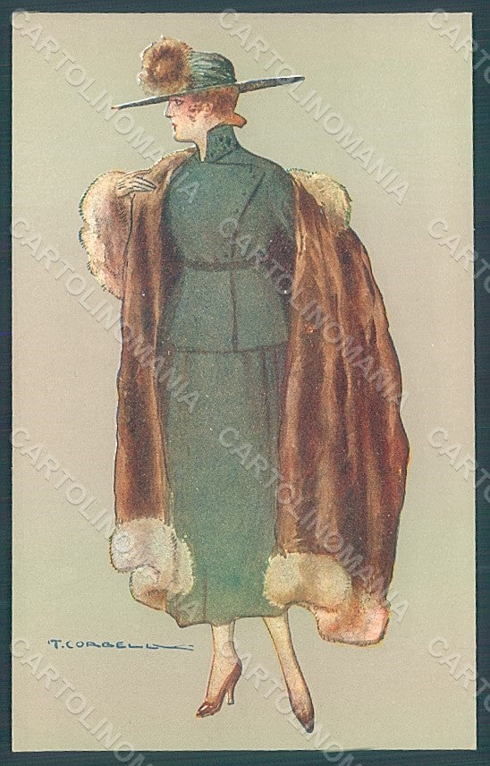 Artist Signed Corbella Glamour Fashion Lady Heat serie 280-1 postcard HR2906 – fronte