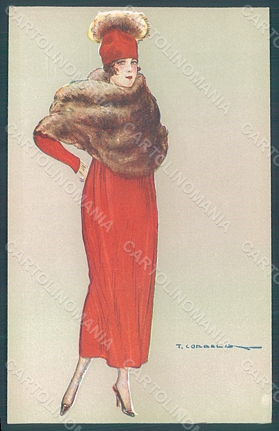 Artist Signed Corbella Glamour Fashion Lady Heat serie 280-4 postcard HR2909 – fronte
