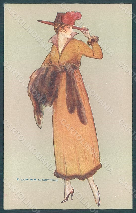Artist Signed Corbella Glamour Fashion Lady Heat serie 280-5 postcard HR2910 – fronte