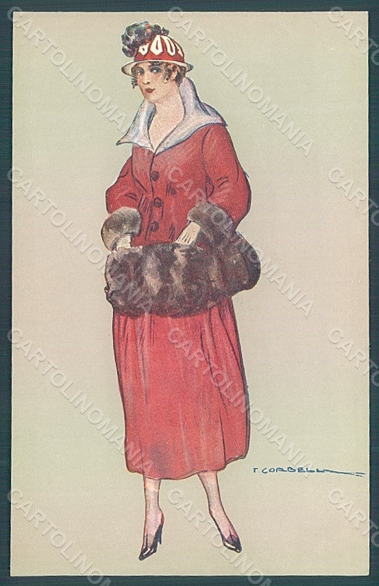 Artist Signed Corbella Glamour Fashion Lady Heat serie 280-6 postcard HR2911 – fronte