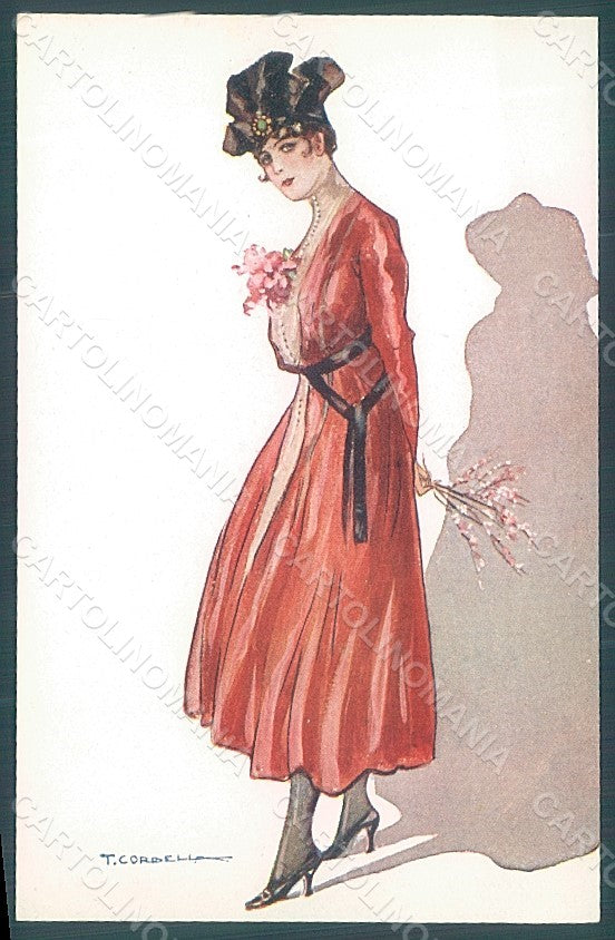 Artist Signed Corbella Glamour Fashion Lady Heat serie 228-5 postcard HR2913 – fronte