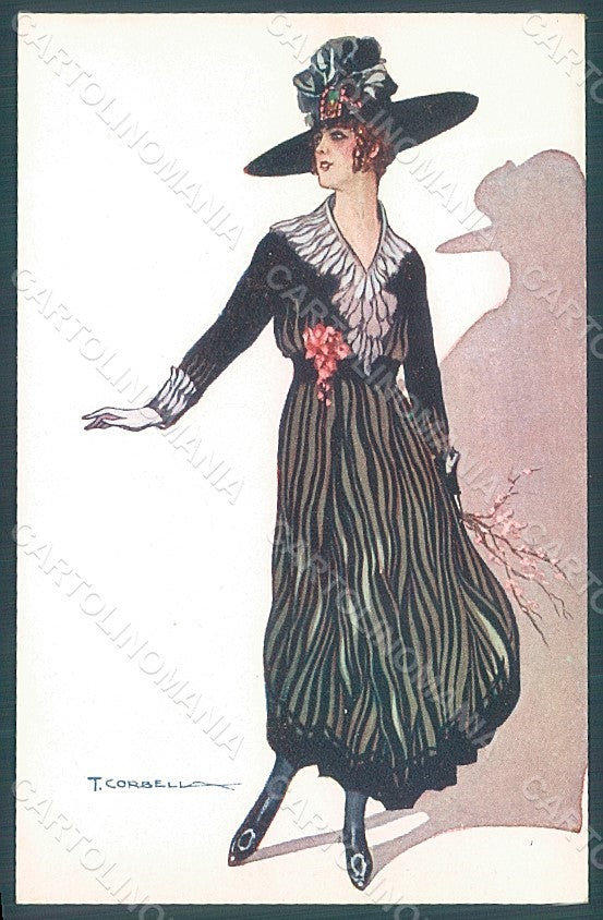 Artist Signed Corbella Glamour Fashion Lady Heat serie 228-4 postcard HR2914 – fronte