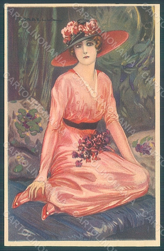 Artist Signed Corbella Glamour Fashion Lady Heat serie 317-4 postcard HR2939 – fronte