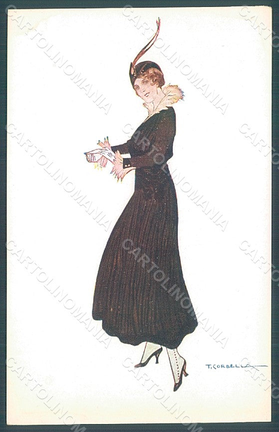 Artist Signed Corbella Glamour Fashion Lady Heat serie 119-6 postcard HR2953 – fronte