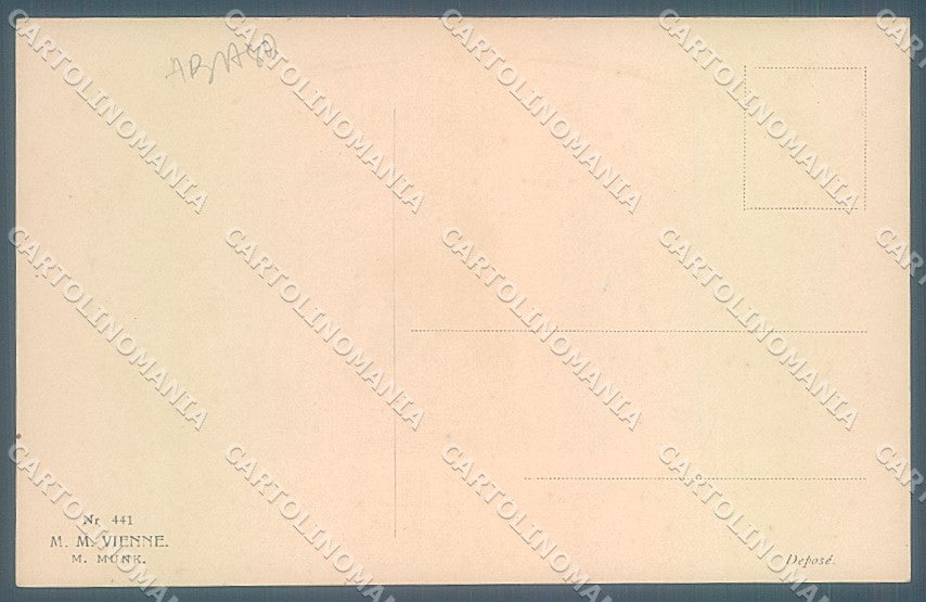 Artist Signed Wanke Viennoise ABRADED M.M. Vienne 441 postcard HR2964 – retro