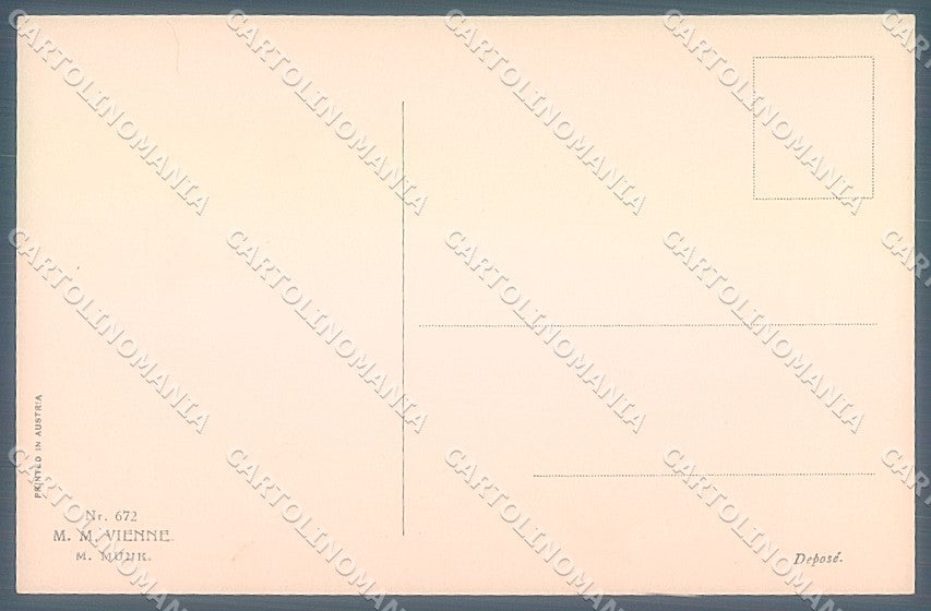 Artist Signed Printz Viennoise M.M. Vienne 672 postcard HR3049 – retro