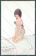 Artist Signed Golia Risque Lady serie 182-4 postcard HR3099 – fronte