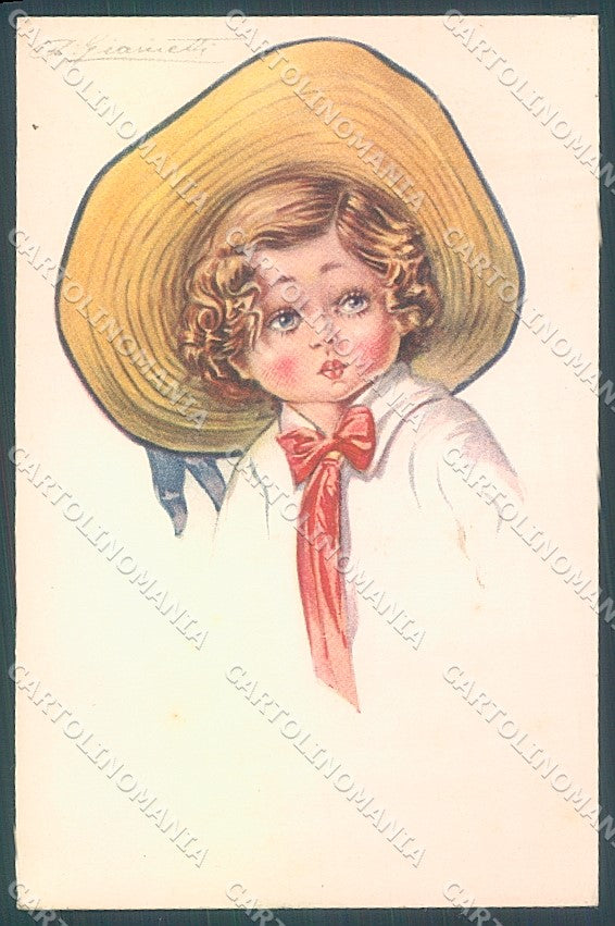 Artist Signed Giametti Child Fashion Hat serie 263-1 postcard HR3116 – fronte