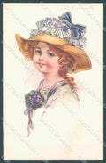 Artist Signed Giametti Child Fashion Hat serie 263-6 postcard HR3117 – fronte