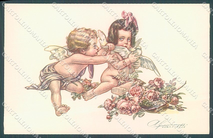 Artist Signed Giametti Cupid Eros Dove serie 249-2 postcard HR3122 – fronte