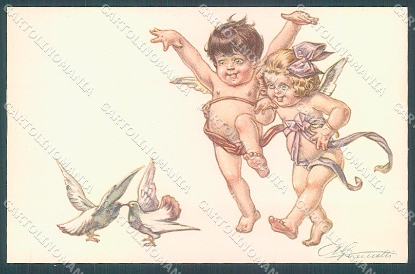 Artist Signed Giametti Cupid Eros Dove serie 249-3 postcard HR3124 – fronte