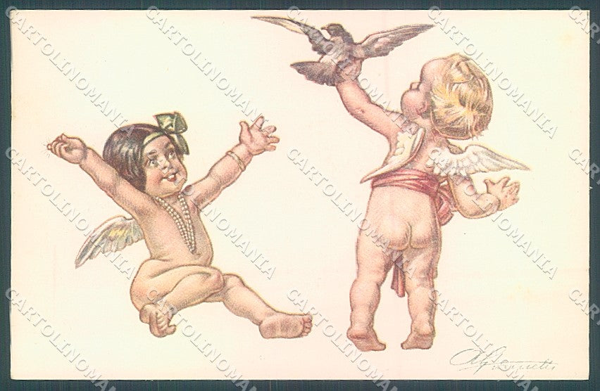 Artist Signed Giametti Cupid Eros Dove serie 249-1 postcard HR3126 – fronte