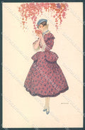 Artist Signed Bianchi Glamour Fashion Lady Mode serie 885-3 postcard HR3128 – fronte