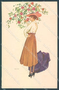 Artist Signed Bianchi Glamour Fashion Lady Mode serie 885-2 postcard HR3129 – fronte