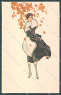 Artist Signed Bianchi Glamour Fashion Lady Mode serie 885-5 postcard HR3131 – fronte