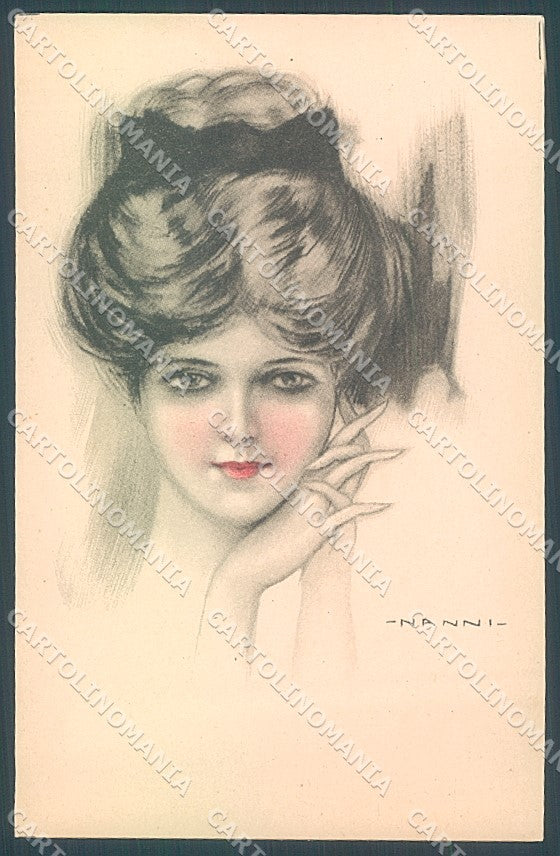 Artist Signed Nanni Fashion Lady Hairstyle serie 311-6 postcard HR3152 – fronte