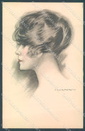 Artist Signed Nanni Fashion Lady Hairstyle serie 311-4 postcard HR3153 – fronte