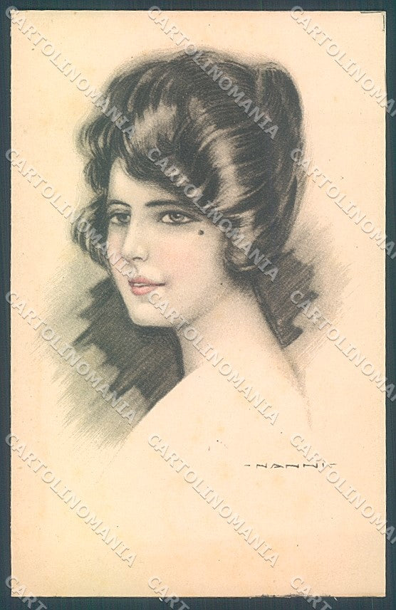 Artist Signed Nanni Fashion Lady Hairstyle serie 311-1 postcard HR3155 – fronte