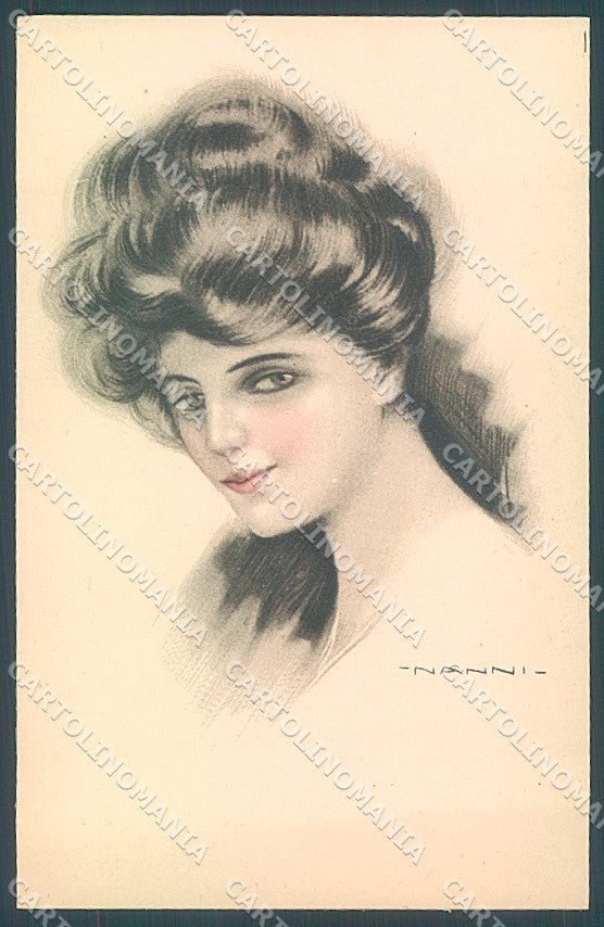 Artist Signed Nanni Fashion Lady Hairstyle serie 311-2 postcard HR3157 – fronte