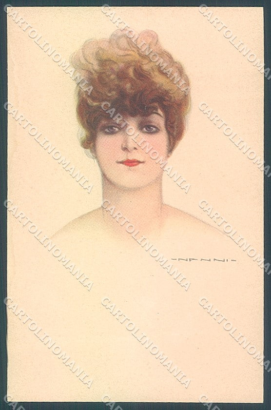 Artist Signed Nanni Fashion Lady Hairstyle TRACES OF DAMP serie 308-6 pc HR3163 – fronte
