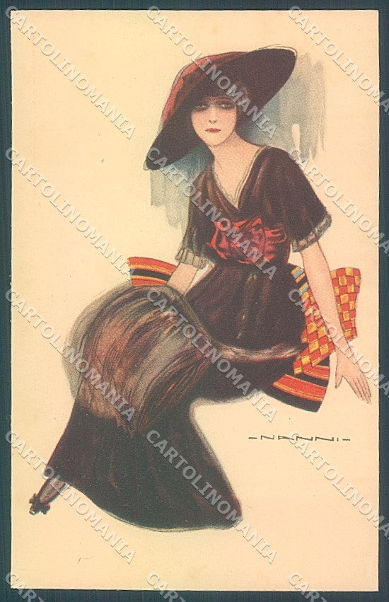 Artist Signed Nanni Glamour Fashion Lady Mode serie 286-3 postcard HR3173 – fronte