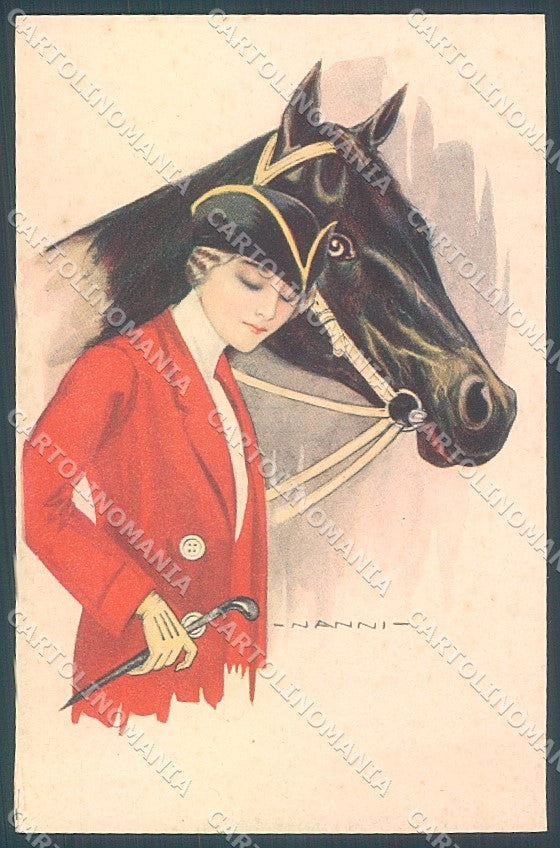 Artist Signed Nanni Sidesaddle Lady Horse serie 257-3 postcard HR3178 – fronte