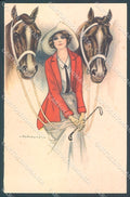 Artist Signed Nanni Sidesaddle Lady Horse serie 257-4 postcard HR3179 – fronte