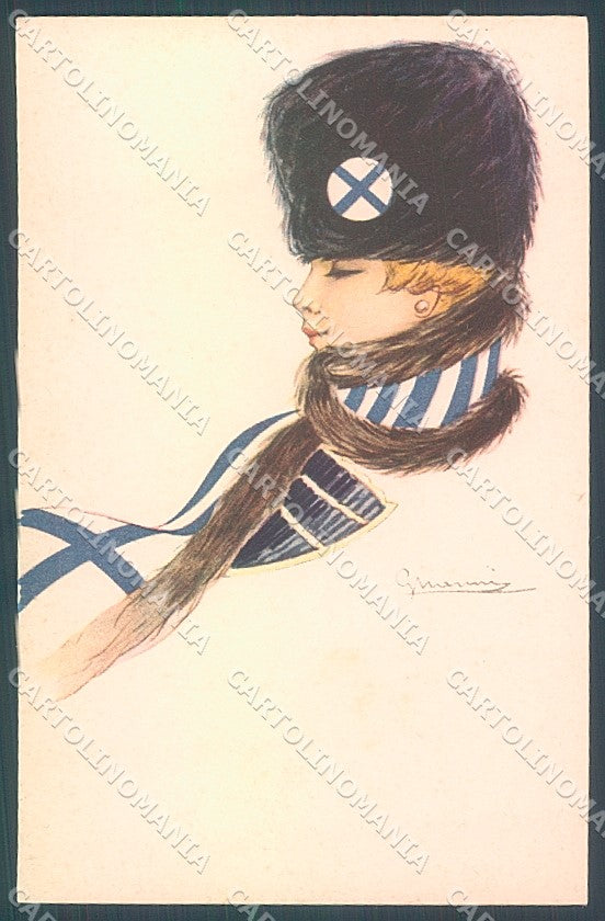 Artist Signed Nanni Propaganda WW1 Allies Fashion Lady serie 162-1 pc HR3200 – fronte
