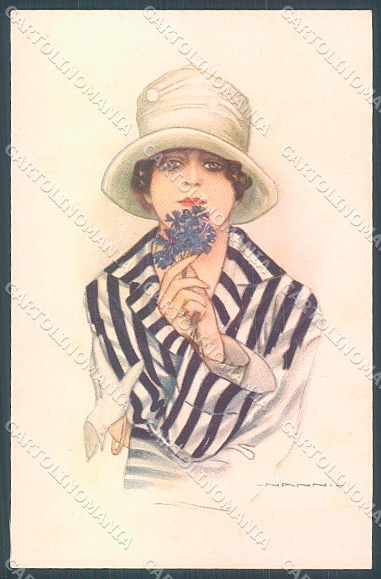 Artist Signed Nanni Glamour Fashion Lady Mode serie 309-2 postcard HR3216 – fronte
