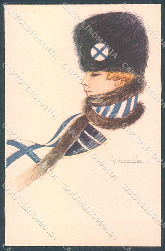 Artist Signed Nanni Propaganda WW1 Allies Fashion Lady 204-1 postcard HR3223 – fronte
