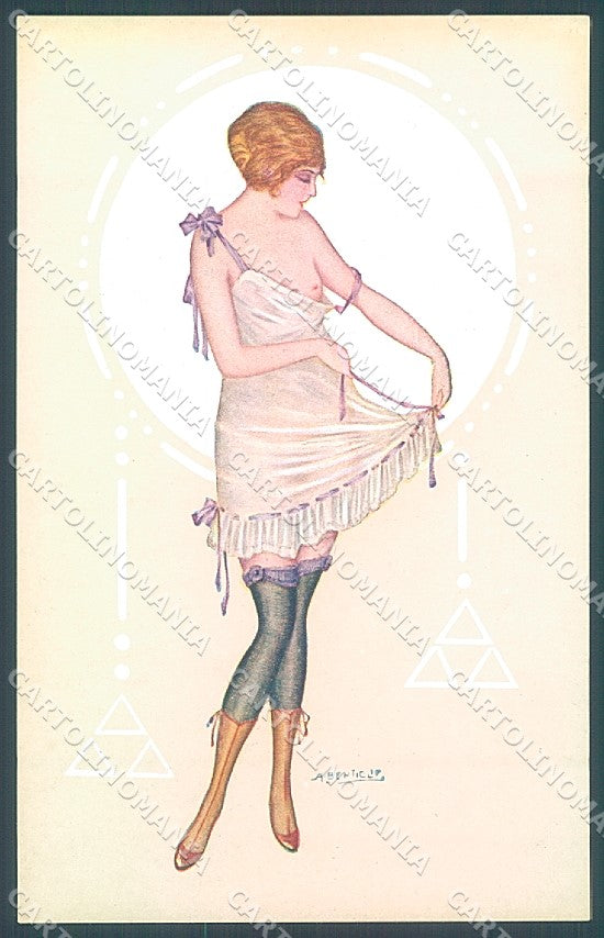 Artist Signed Bertiglia Risque Lady serie 172-6 postcard HR3237 – fronte