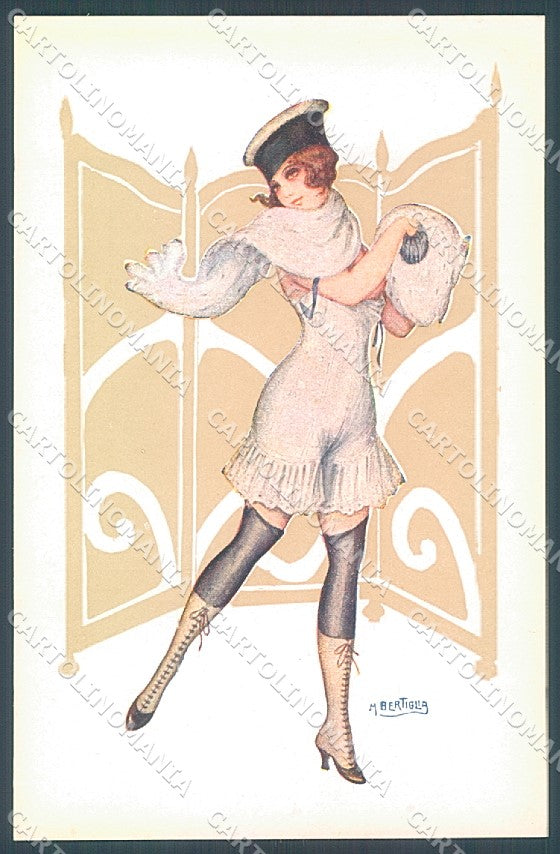Artist Signed Bertiglia Risque Lady serie 173-2 postcard HR3239 – fronte