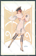 Artist Signed Bertiglia Risque Lady serie 173-2 postcard HR3239 – fronte
