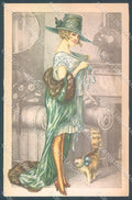 Artist Signed Bertiglia Risque Lady Cat TRACES OF DAMP serie 99 pc HR3275 – fronte