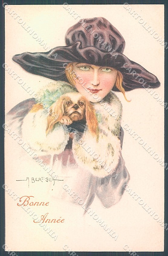 Artist Signed Bertiglia Lady Cavalier King Charles Dog serie 163 postcard HR3277 – fronte