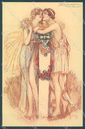 Artist Signed Mauzan Lady Romantic Couple serie 248-2 postcard HR3301 – fronte