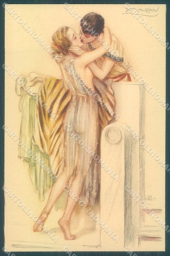 Artist Signed Mauzan Lady Romantic Couple serie 248-4 postcard HR3303 – fronte